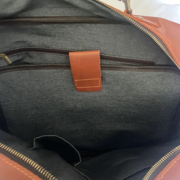 Men’s Leather Soft Brown Leather Laptop Bag with Multi-Pockets . - Picture 5 of 15